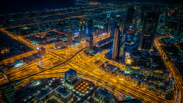 Dubai Building Lights Skycrappers 4k Wallpaper
