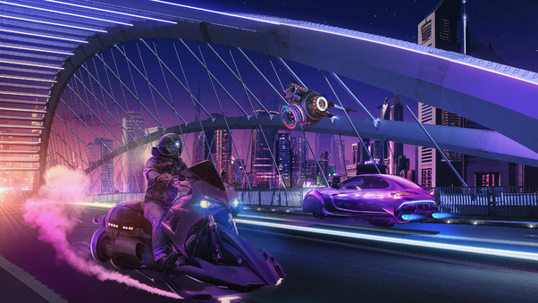 Dubai Night Ride Scifi 4k Wallpaper