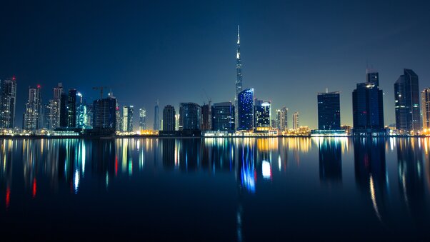 Dubai Skyscrapers Emirates UAE Night 5k Wallpaper