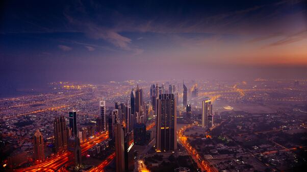 Dubai Sunrise City 5k Wallpaper