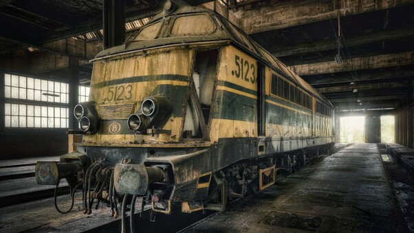 Dusty Old Train Art Wallpaper