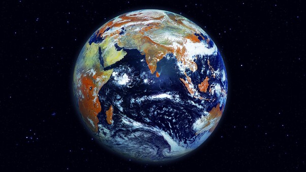 Earth Space Digital Art Wallpaper