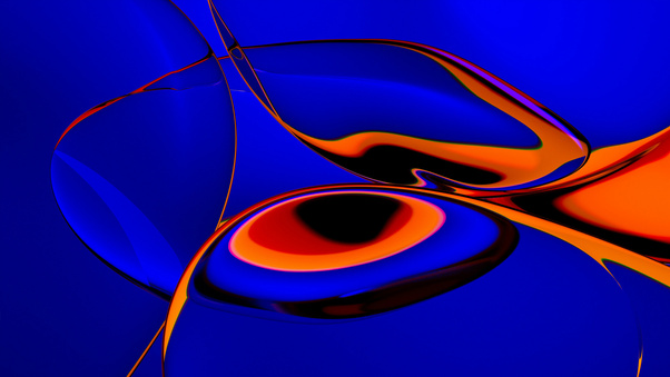 Electric Blue Orange Liquid Abstract (1280x720) Resolution Wallpaper