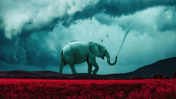 Elephant Poetry In Nature Wallpaper