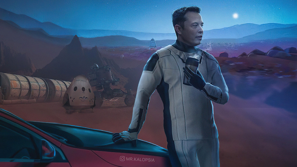 Elonmusk Mars Space X Wallpaper