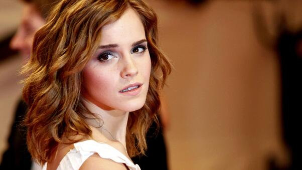 Emma Watson Looking Behind Wallpaper