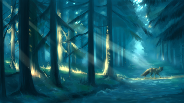 Enhanced Path Of Forest Wallpaper