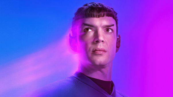 Ethan Peck As Spock In Star Trek Strange New Worlds Wallpaper