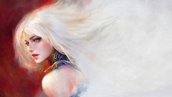 Fantasy Girl White Hairs Wallpaper