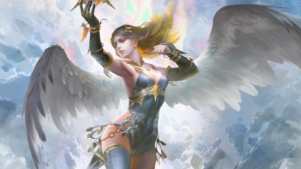 Fantasy Girl With Wings Wallpaper