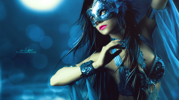 Fantasy Mask Girl Wallpaper
