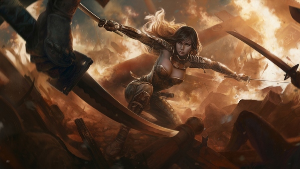 Fantasy Warrior Girl With Sword Wallpaper