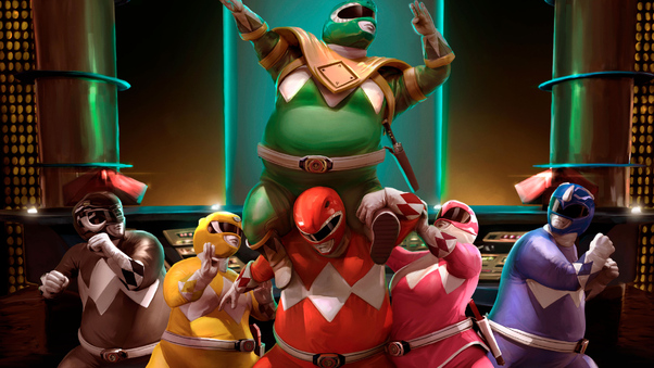 Fat Power Rangers Heroes 4k Wallpaper