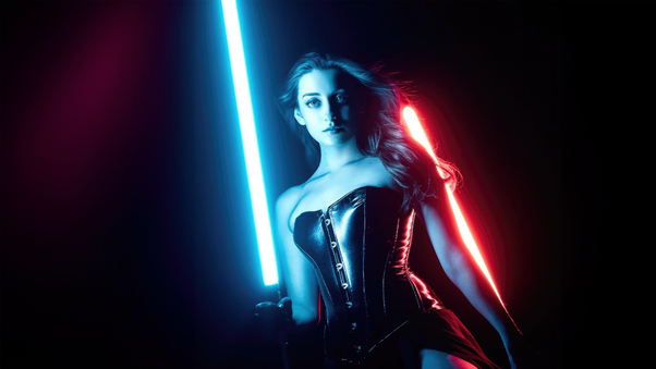 Female Jedi Lightsaber Girl Cosplay Wallpaper