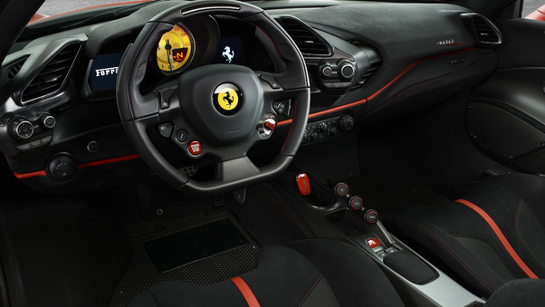 Ferrari 488 Pista Interior 4k Wallpaper