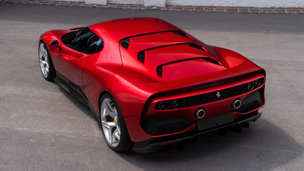 Ferrari SP38 Rear View 4k Wallpaper