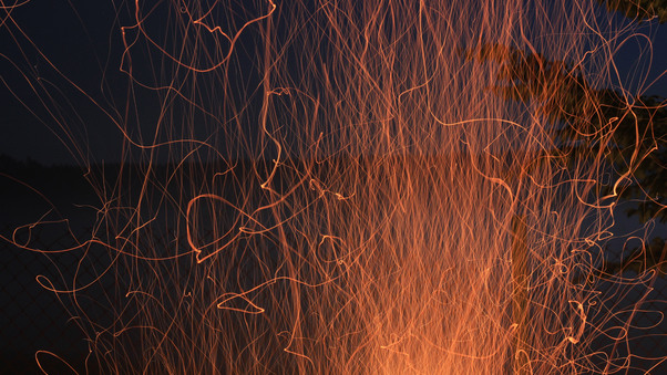 Fire Flame Sparks Glow Smoke 5k Wallpaper
