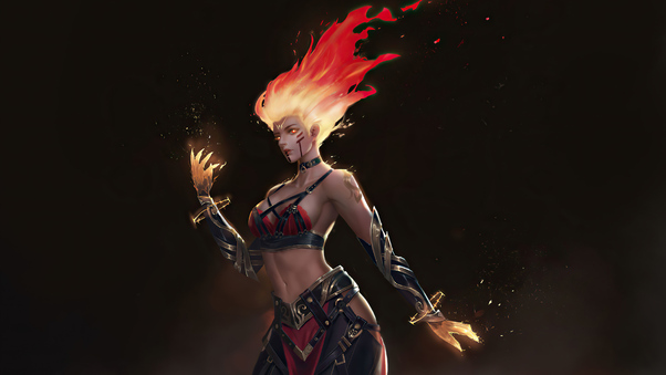 Fire Goddess 4k Wallpaper