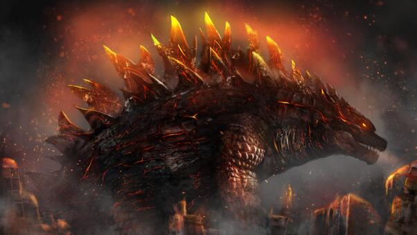 Fire Godzilla 4k Wallpaper