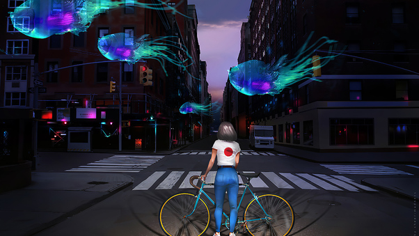 Fish Street Traffic Lights 4k Wallpaper