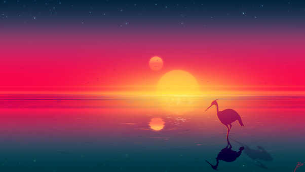 Flamingo Digital Art Wallpaper