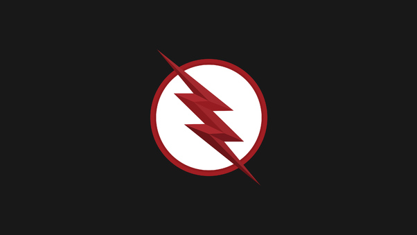 Flash Logo Minimal Black 4k Wallpaper