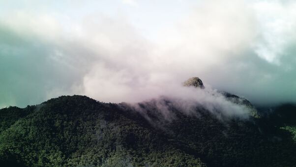 Fogy Clouds Over Mountains 4k 5k Wallpaper