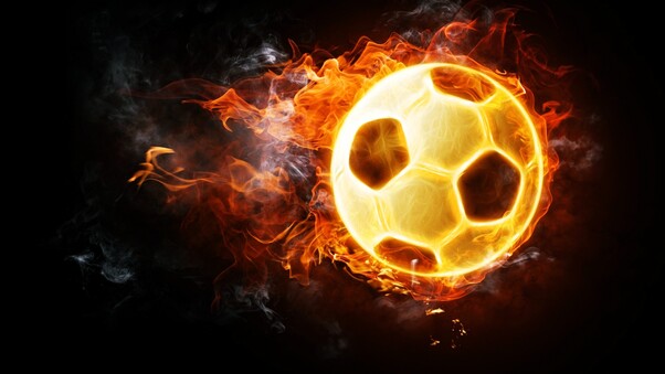 Football Soccer Fire Ball 4k Wallpaper
