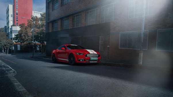Ford Mustang 50 Gt Race Red 4k Wallpaper
