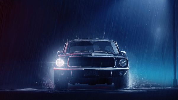 Ford Mustang Black Artwork Wallpaper