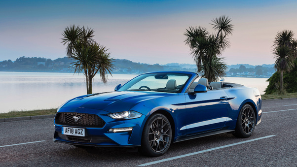 Ford Mustang EcoBoost Convertible 2018 4k Wallpaper