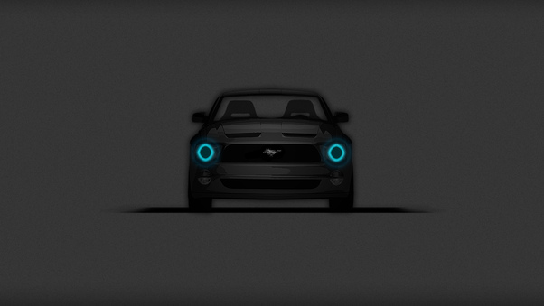 Ford Mustang Minimalistic Dark Wallpaper