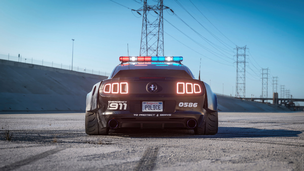 Ford Mustang Police Interceptor Rear 4k Wallpaper