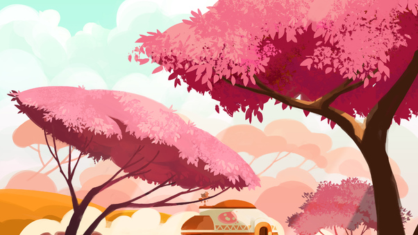 Forest Tree Illustration 4k Wallpaper
