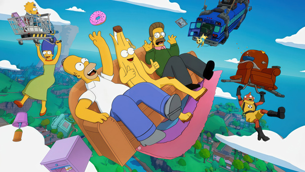 Fortnite X Simpsons (2048x2048) Resolution Wallpaper