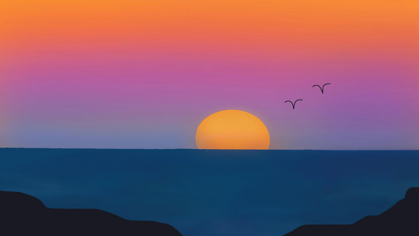 Free Flight Minimal Sunset 4k Wallpaper