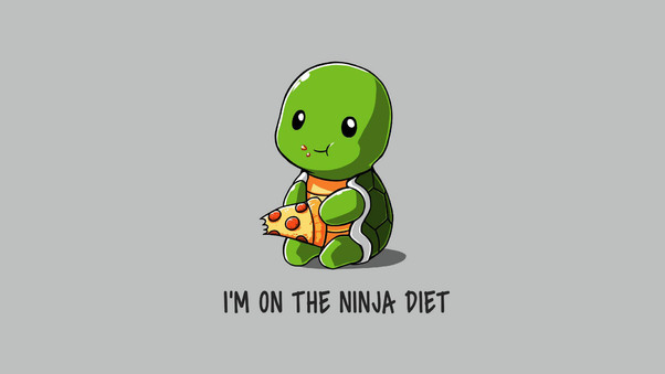 Funny Ninja On Diet Wallpaper