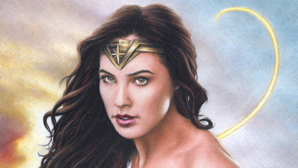 Gal Gadot Wonder Woman Colored Pencil Art 4k Wallpaper
