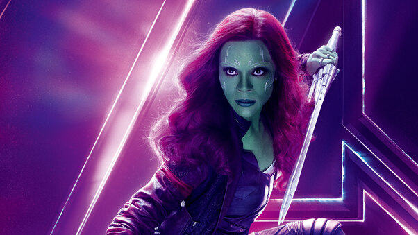 Gamora In Avengers Infinity War 8k Poster Wallpaper
