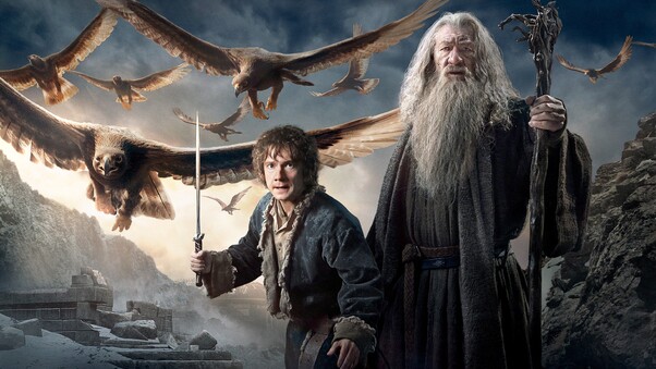 Gandalf Bilbo In Hobbit 3 Wallpaper