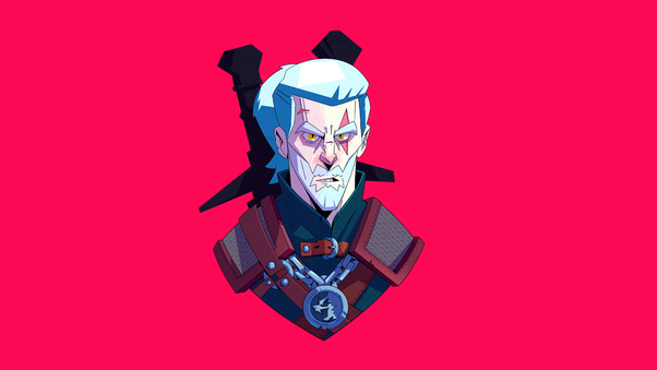 Geralt Of Rivia From The Witcher Series Minimal 5k Wallpaper