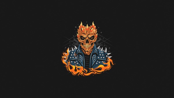 Ghost Rider Dark Minimal 4k Wallpaper