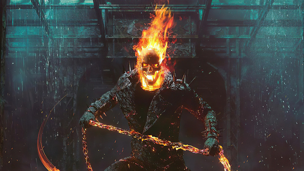 Ghost Rider Flame Mask 4k Wallpaper