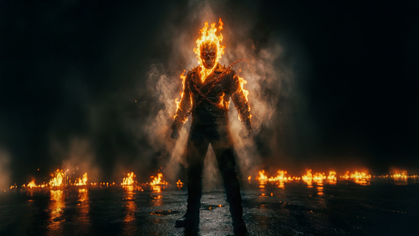 Ghost Rider Hell Sent Him Back For A Reason (1336x768) Resolution Wallpaper