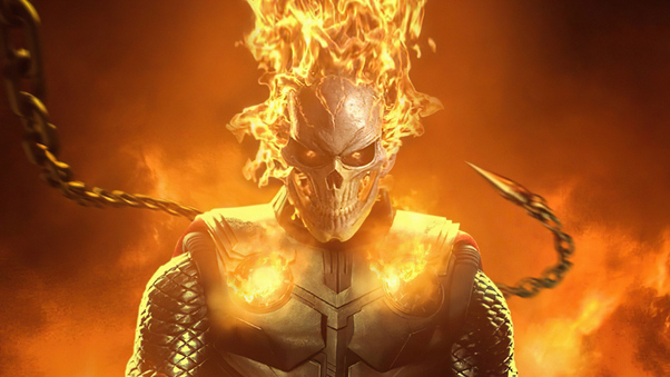 Ghost Rider In Flames 4k Wallpaper