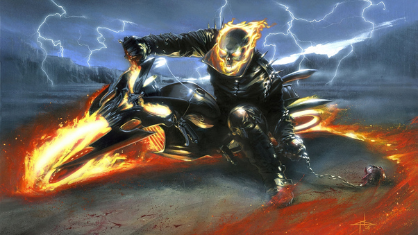 Ghost Rider On Bike 4k Wallpaper