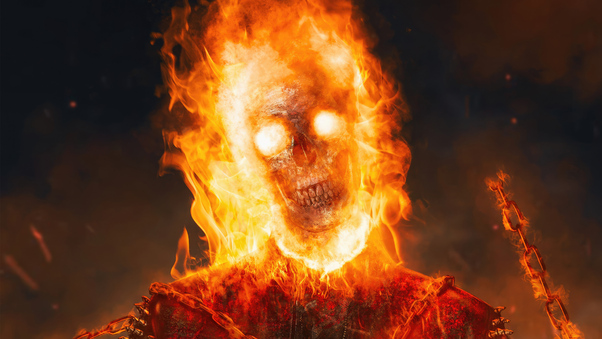 Ghost Rider Skull In Flames Wallpaper