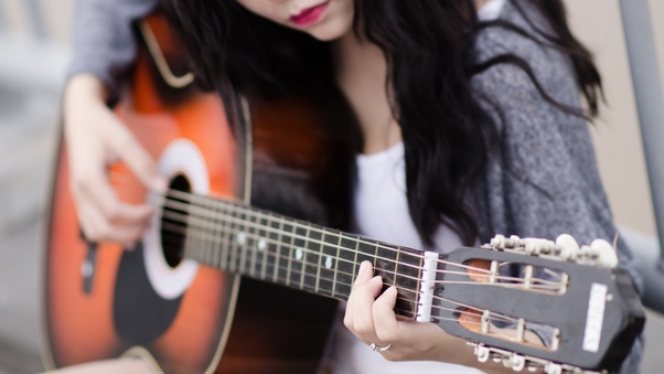 Girl Playing Guitar Wallpaper