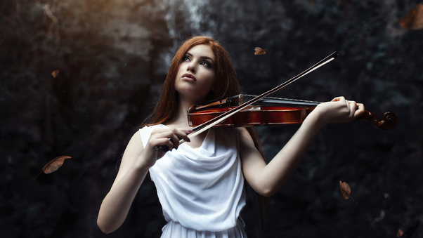 Girl Playing Violin 4k Wallpaper