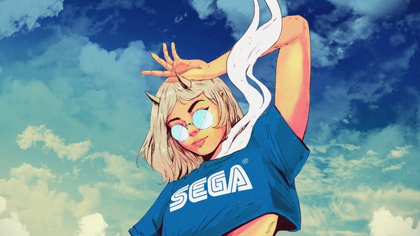 Girl Sega Tshirt 4k Wallpaper